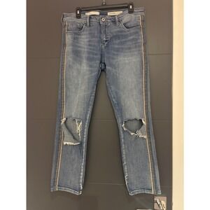 Pilcro by Anthropologie Slim Boyfriend Jeans Embellished Stripe Size 29‎